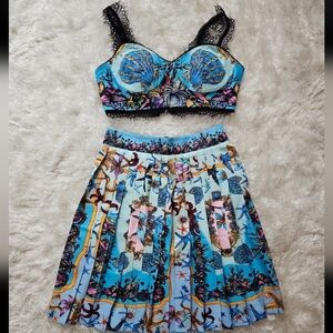 Floral Blue Two Piece Set
